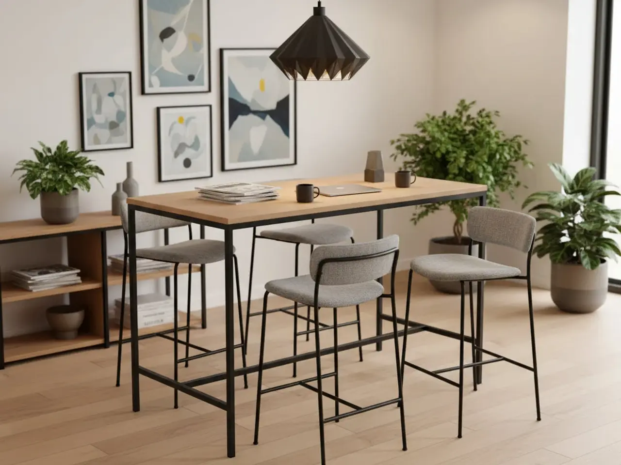 Billede 2 - &tradition Pavilion Barstol – Grå med Sort Stel SH 65 cm