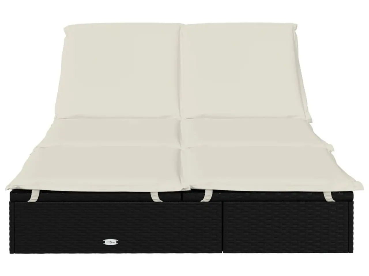 Billede 4 - 2-personers solseng i polyrattan med hynder - sort/creme