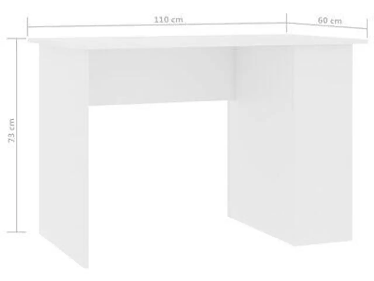 Billede 3 - Skrivebord med 2 hylder 110 x 60 x 73 cm - hvid