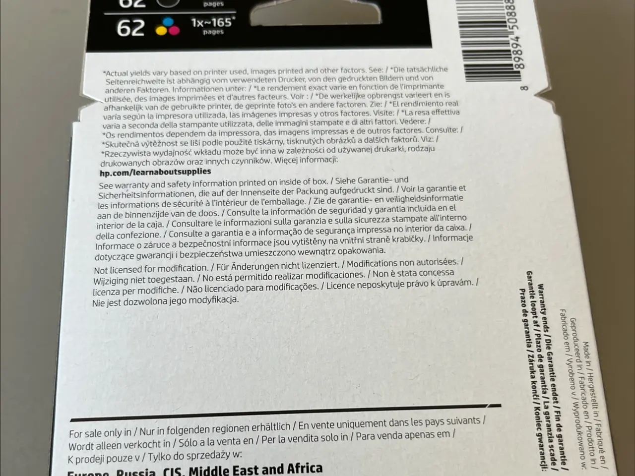 Billede 2 - Original HP 62 2-pack printer patroner
