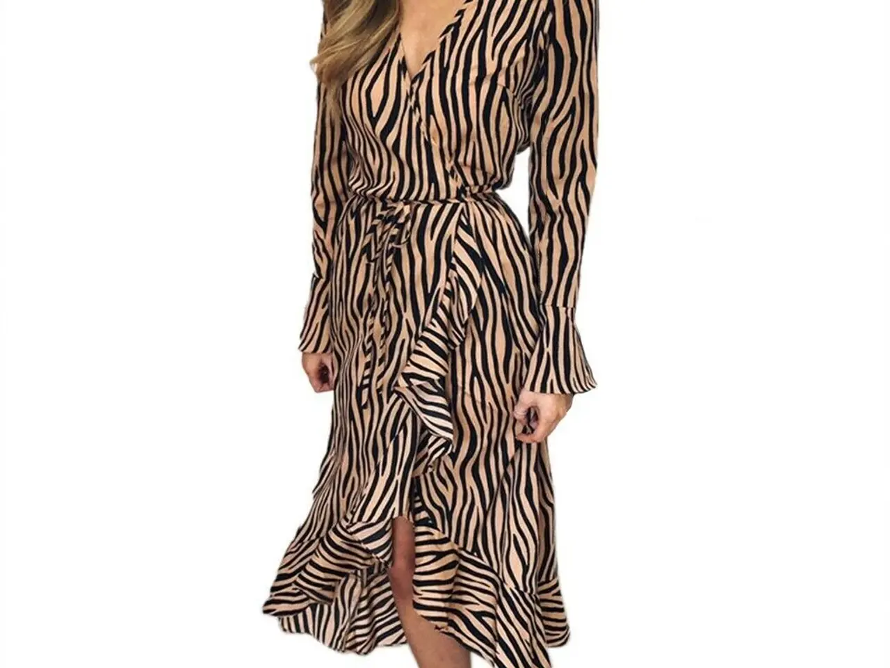 Billede 5 - Kjole- Tiger eller zebra stribet kjole(m.Wrap)