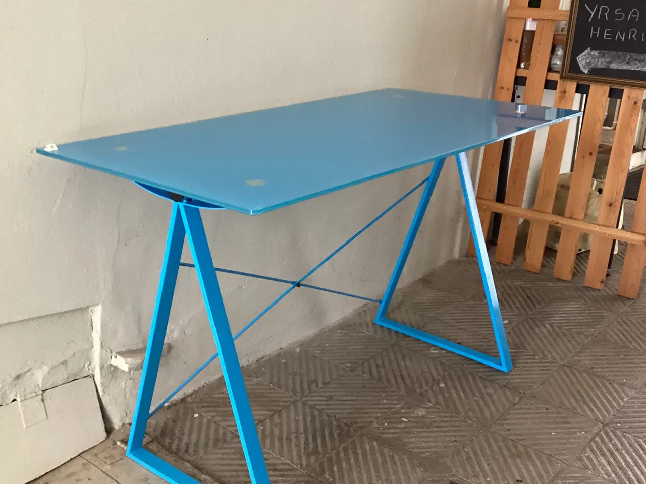 Billede 1 - Bord med glasplade og stålben