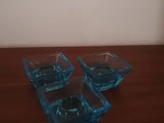 Flotte lyseblå lysestager
