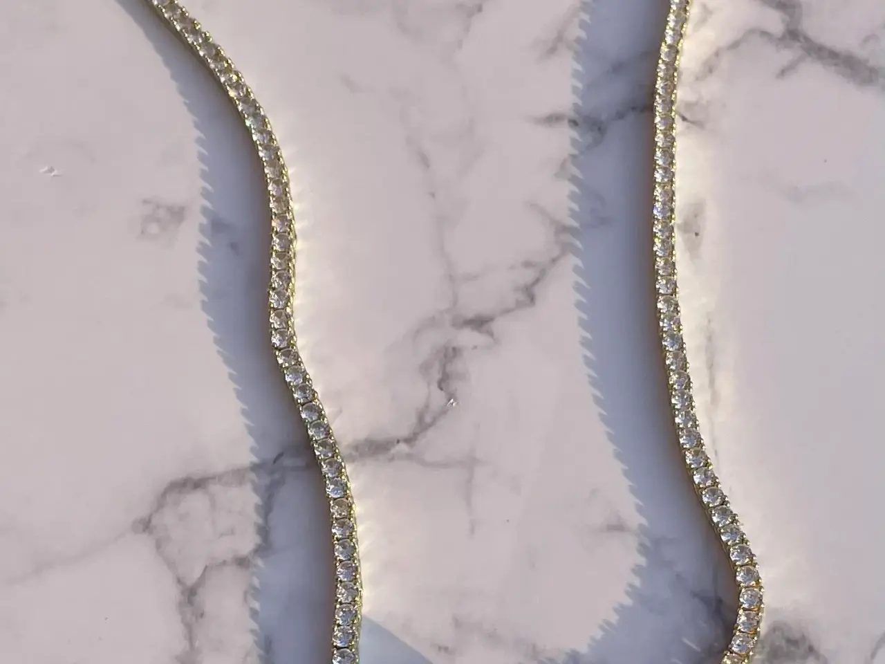 Billede 2 - Goldfilled tennis kæde med custom vedhæng 
