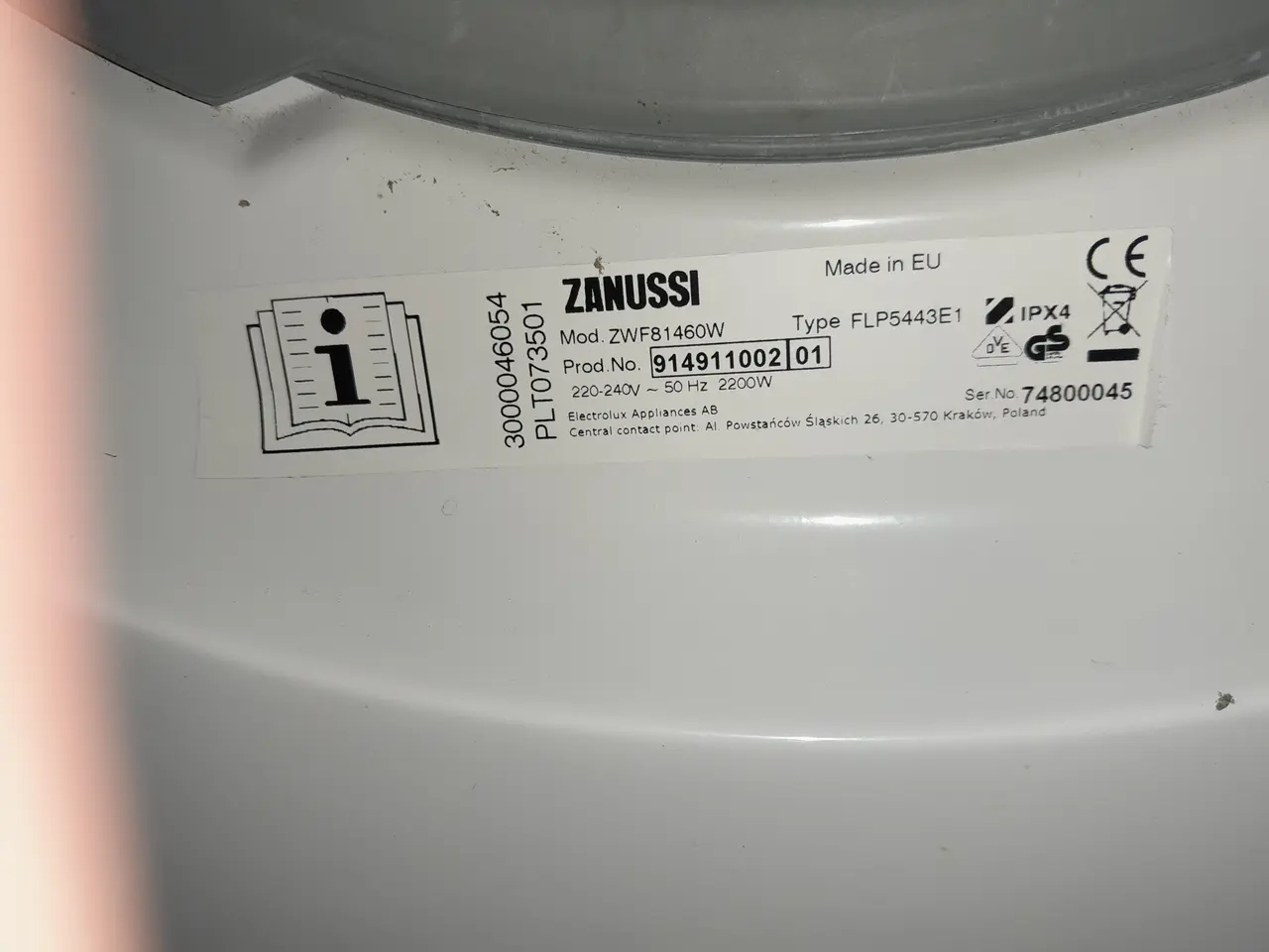 Billede 4 - Zanussi 8kg vaskemaskine
