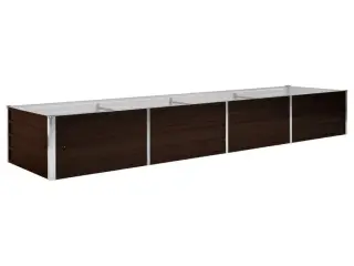 Hævet plantekasse 320x80x45 cm galvaniseret stål brun