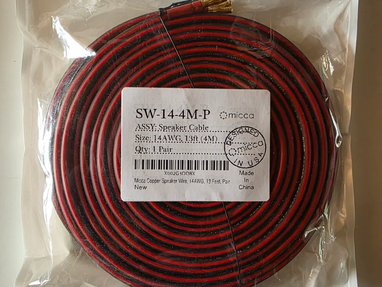 Billede 2 - Micca OFC Speaker Cable 2x 4m Banana Plug
