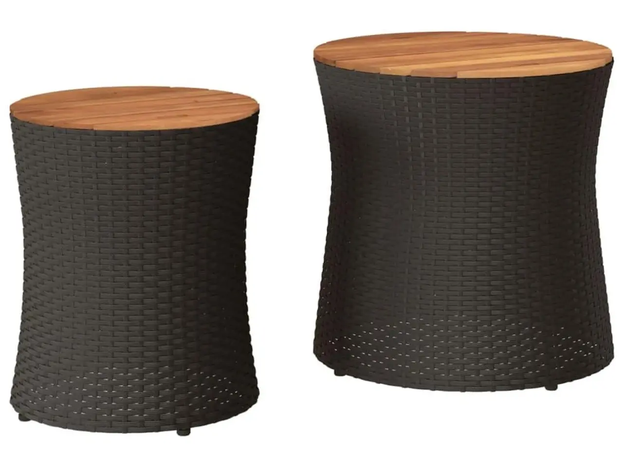 Billede 2 - Haveborde 2 stk. med træplade polyrattan sort