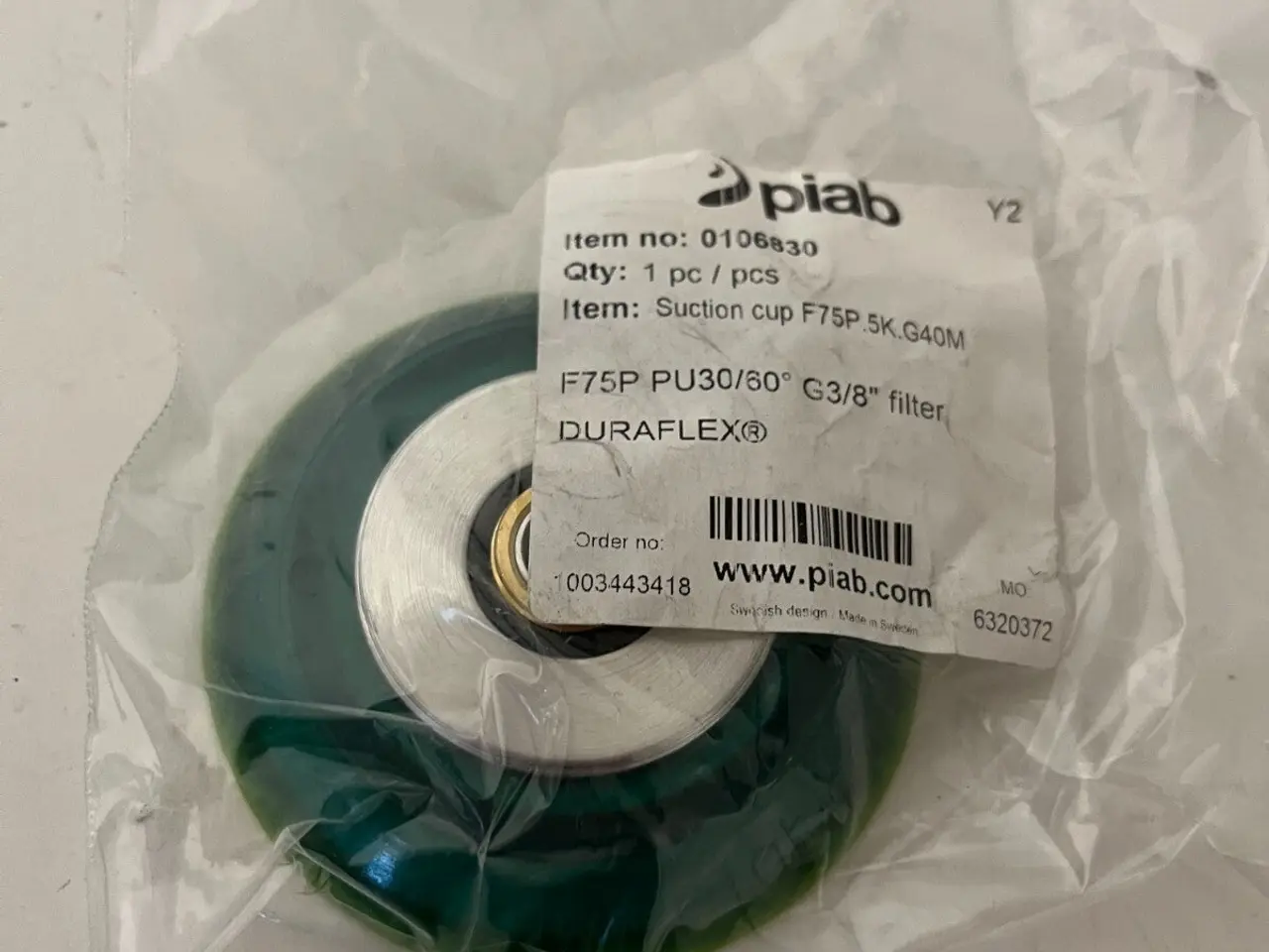 Billede 4 - Piab Suction Cup F75P.5K.G40M G3/8" Filter