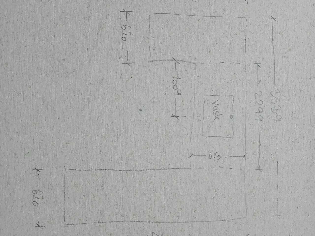 Billede 1 - Hvid laminat bordplade med underlimet vask.