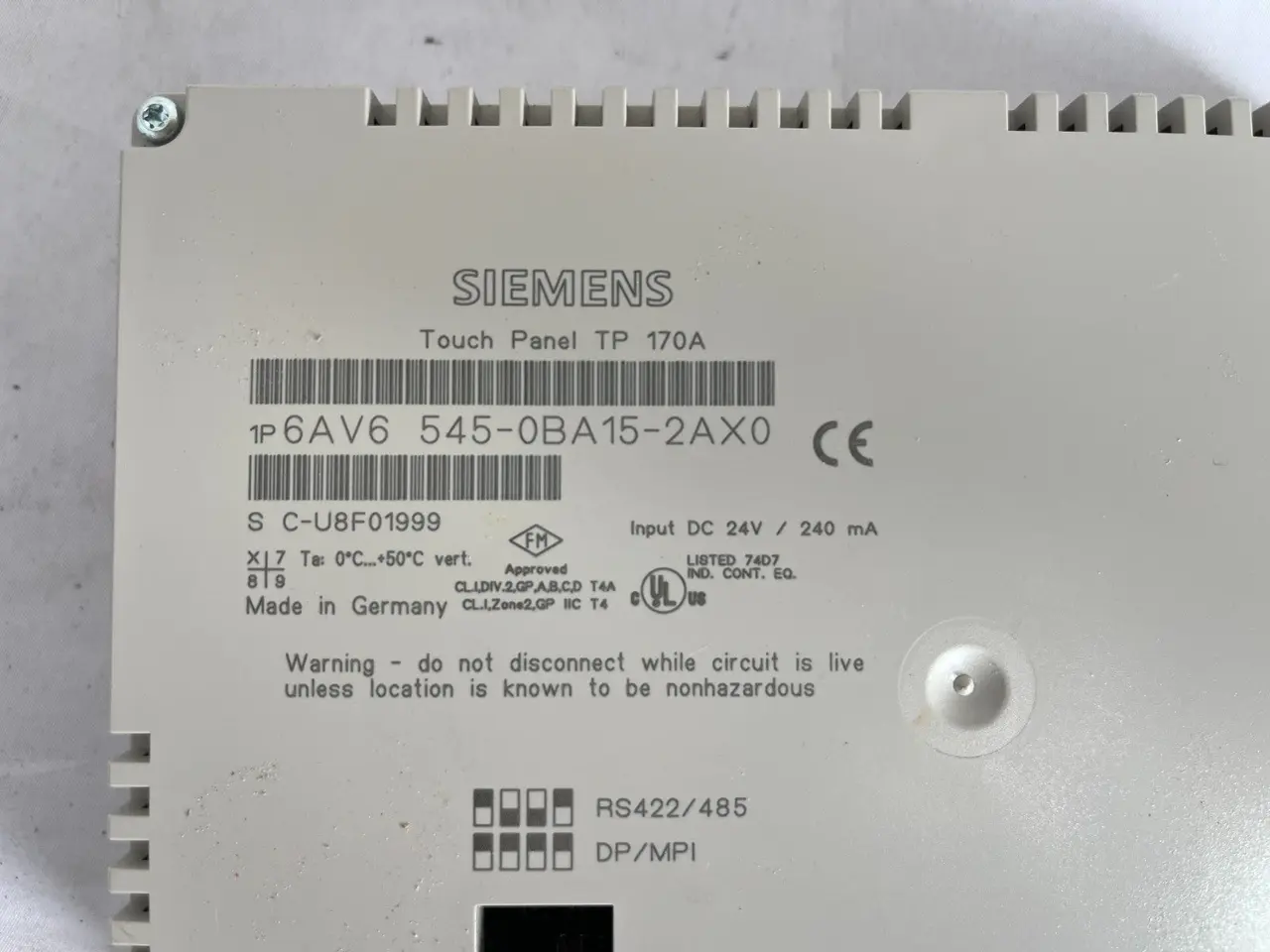 Billede 12 - Siemens Tp170A 6Av6545‑0Ba15‑2Ax0 Hmi 5.7In 24V