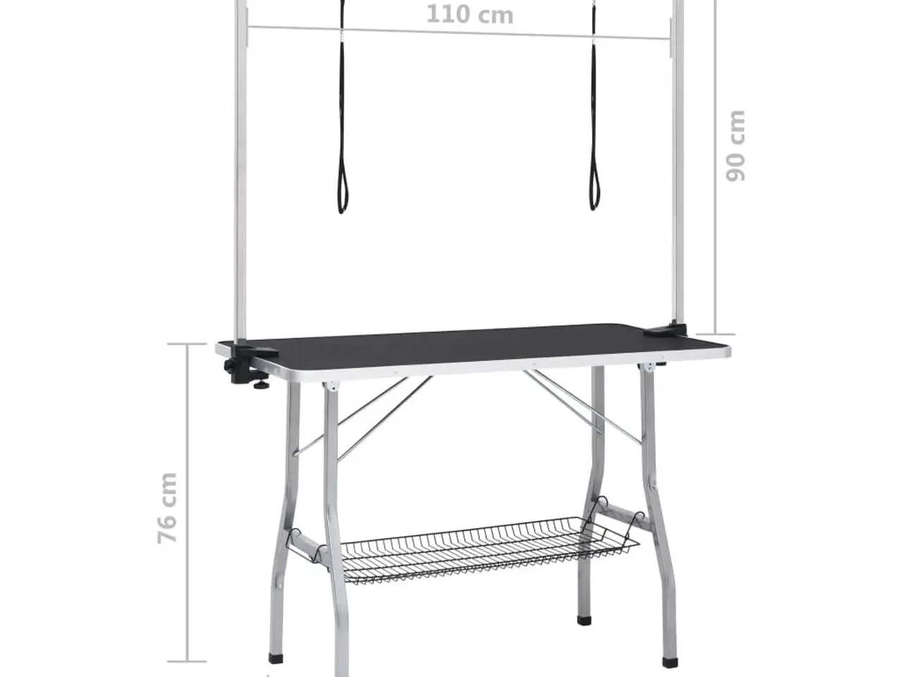 Billede 11 - Vaske-/trimmebord til hund justerbart m. 2 løkker og kurv