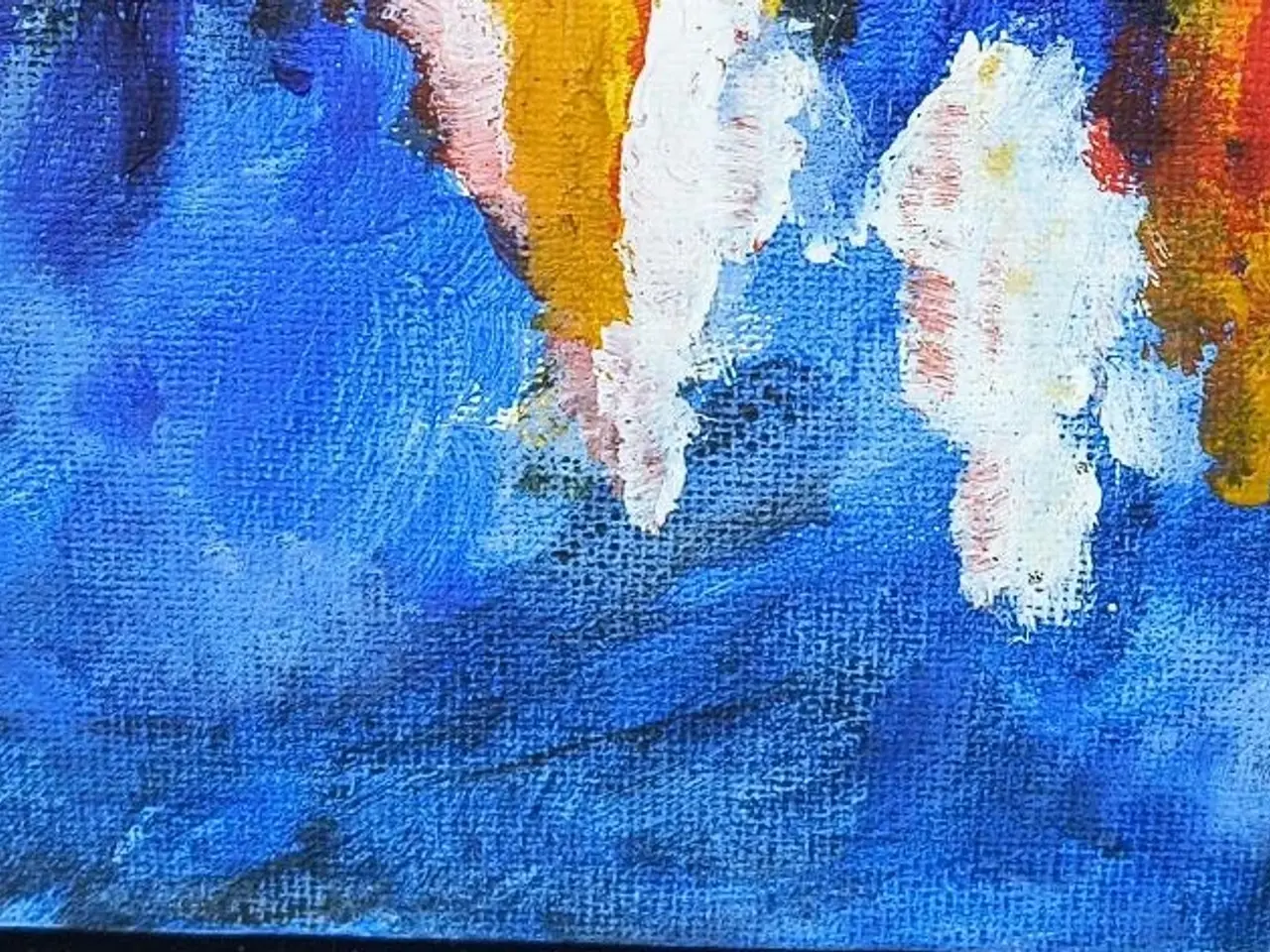 Billede 2 - FLOT MALERI I SØLV SVÆVERAMME, 35X35 CM
