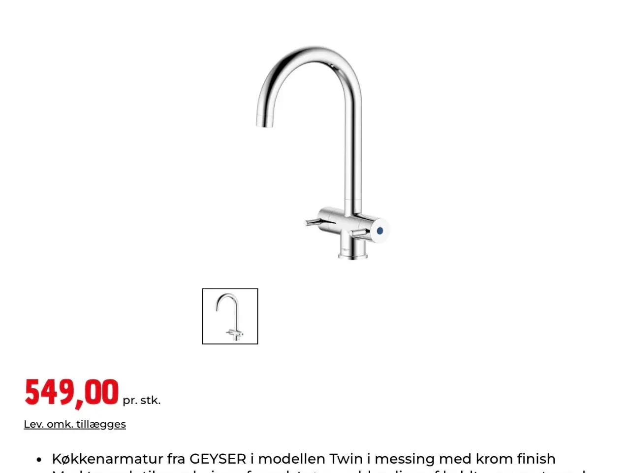 Billede 3 - Geyser køkkenarmatur