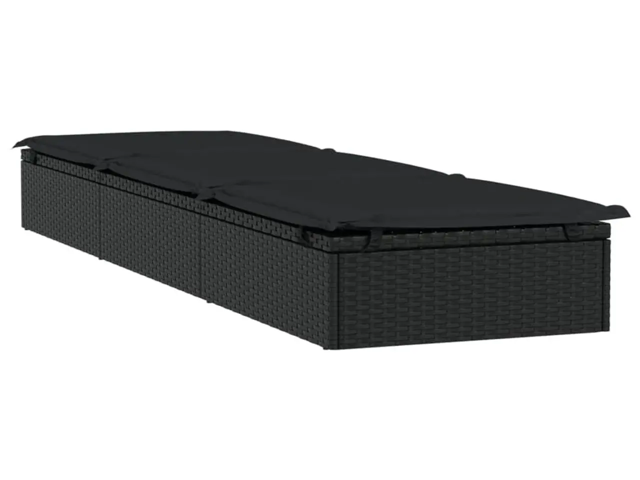 Billede 4 - Liggestol med hynde 201 x 55 x 62 cm i polyrattan sort