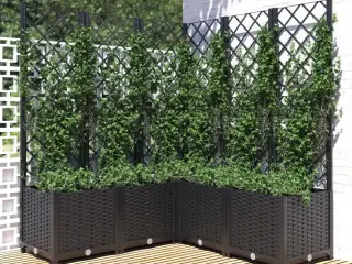 Plantekasse med espalier 120x120x136 cm PP sort