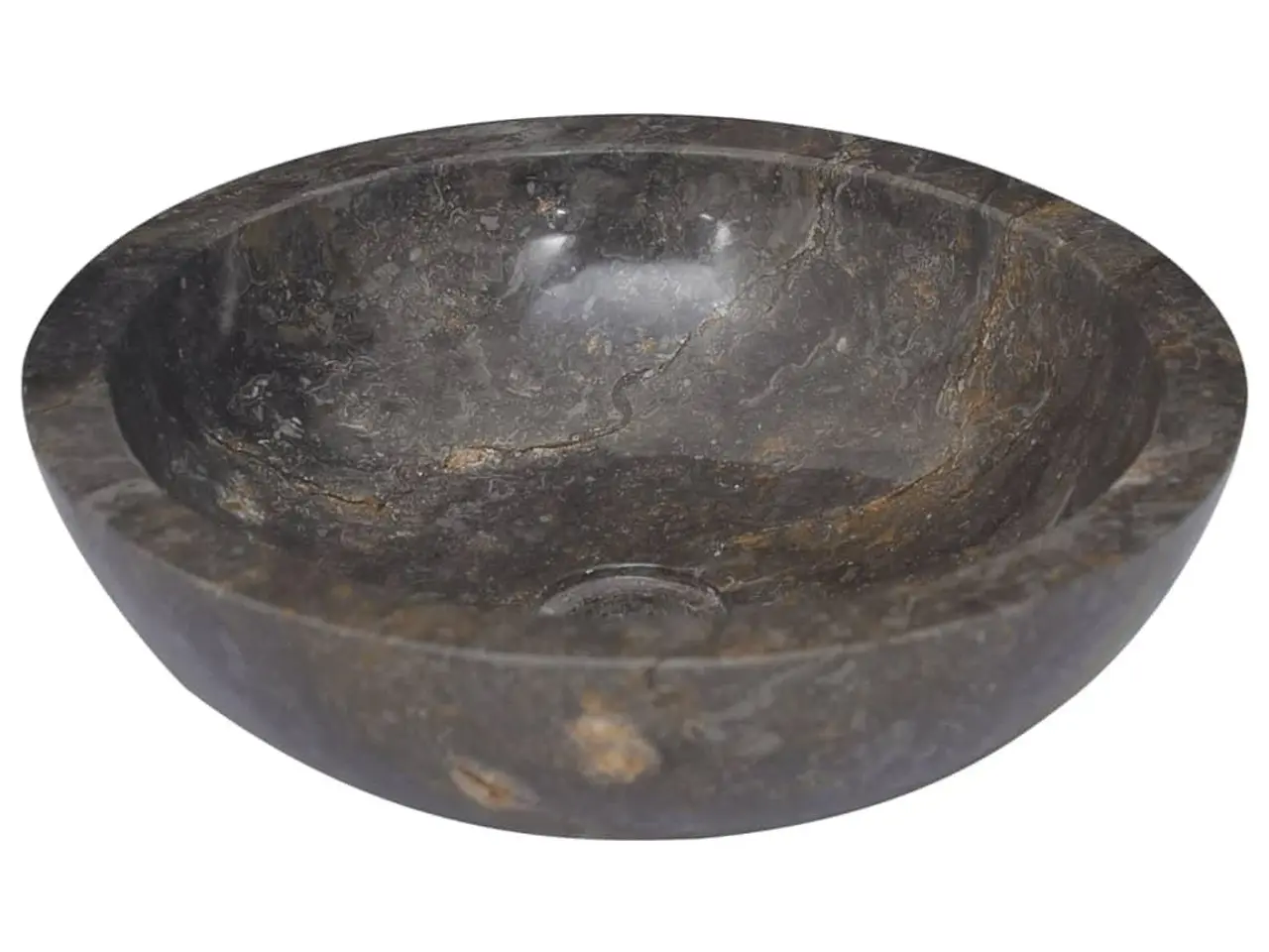 Billede 3 - Håndvask i marmor Ø40 × 12 cm - grå, rund bordvask
