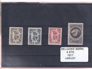 Belgiske Børn - 1917 - Velgørenhed - 4 Stk. - Ubrugt