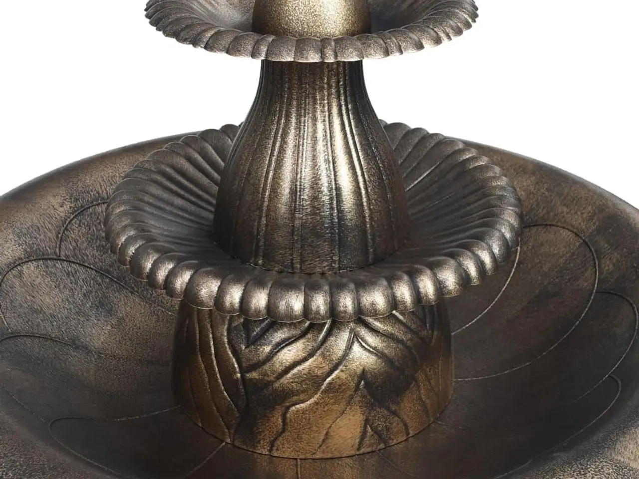 Billede 3 - Fuglebad med springvand 50 × 91 cm - plastik, bronzefarvet