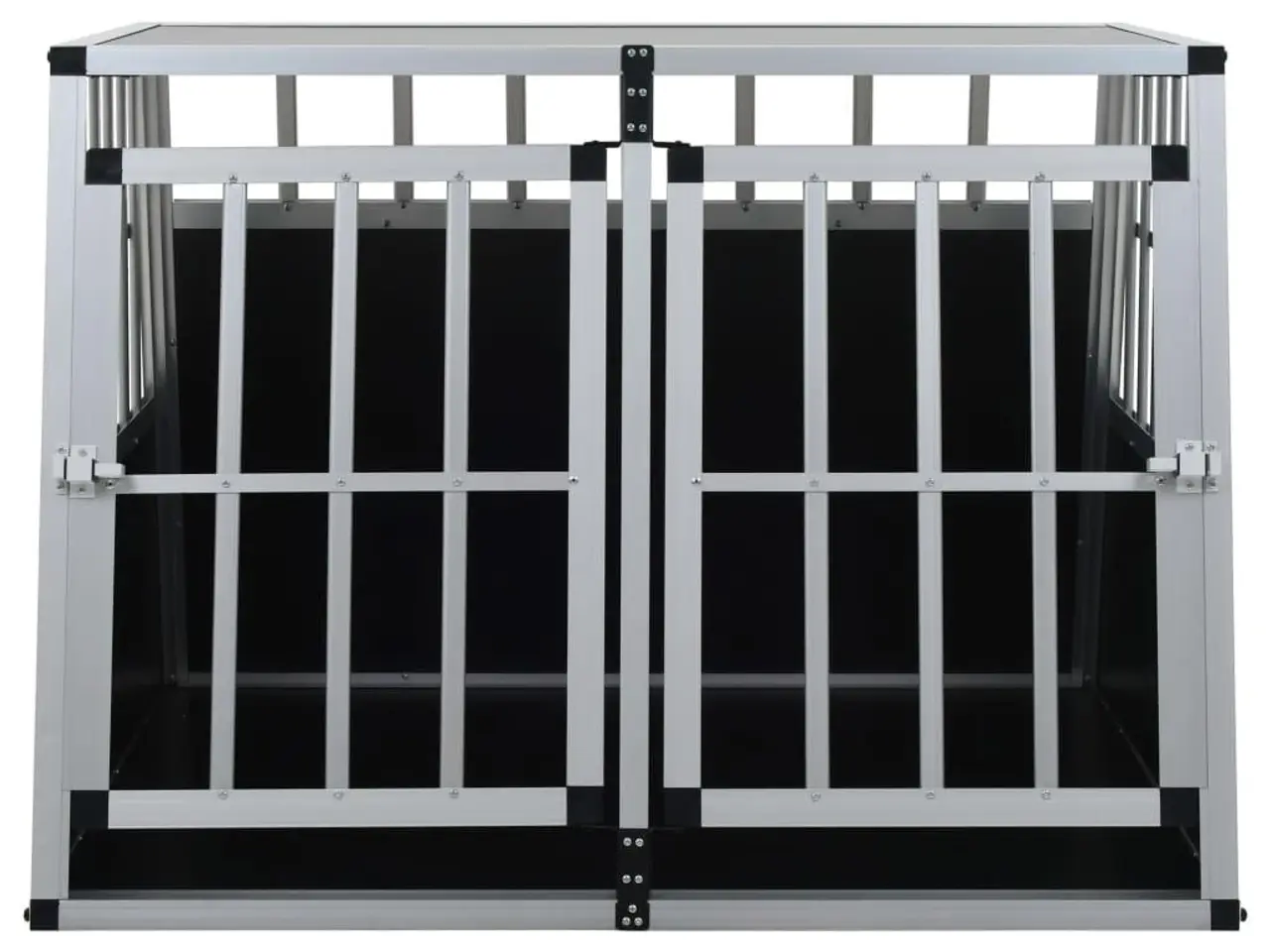 Billede 3 - Hundebur til bil med dobbelt dør - aluminium/MDF, 94 × 88 × 69 cm