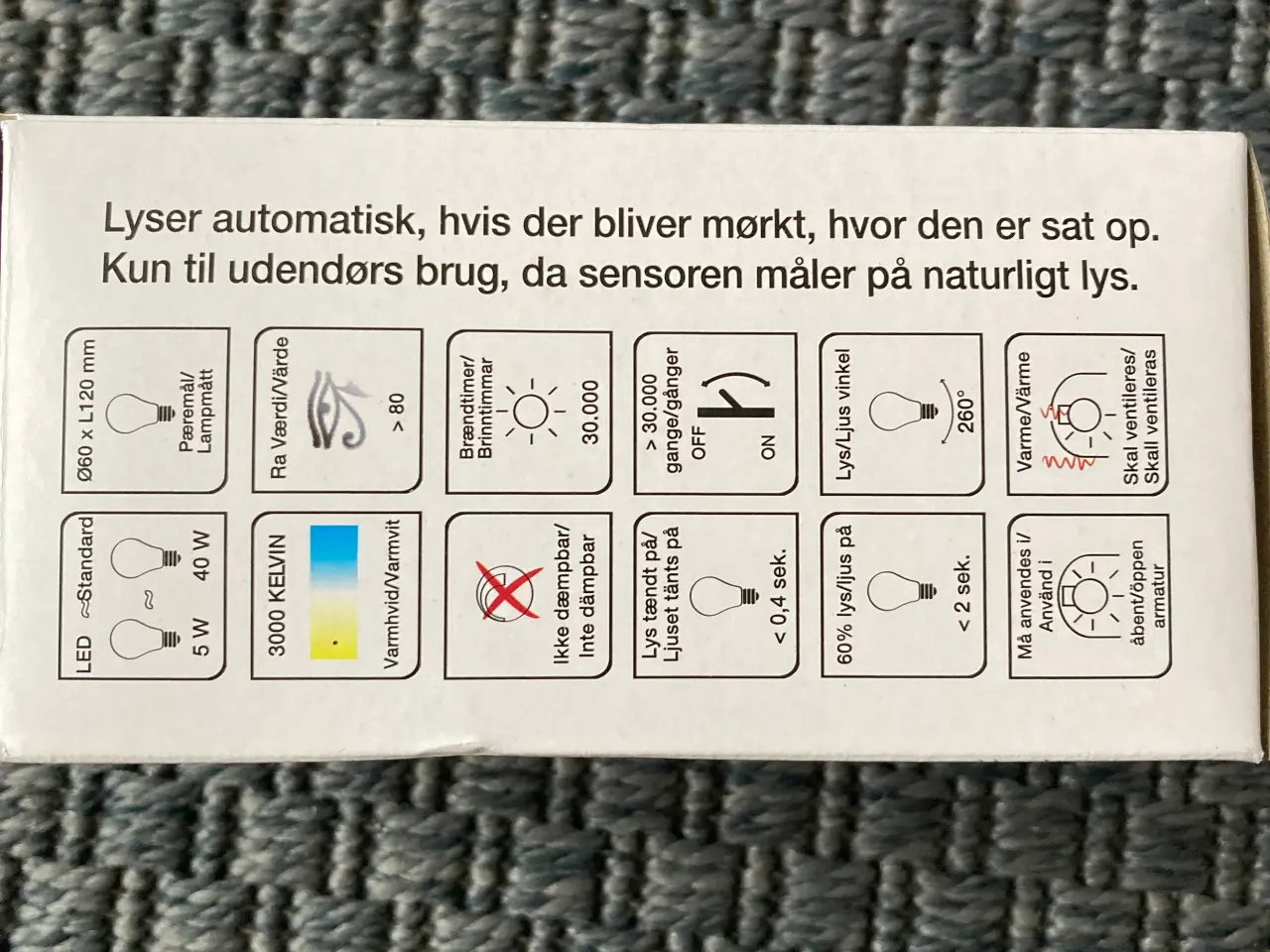 Billede 3 - 2 stk Led med lys sensor