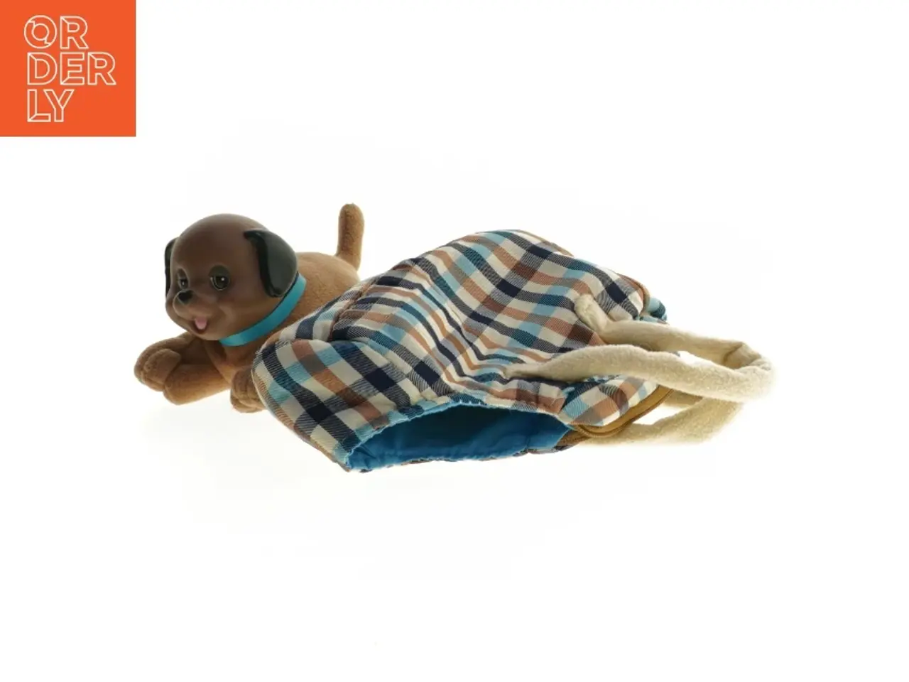 Billede 1 - Ternet børne taske med bamse (str. 15 cm)