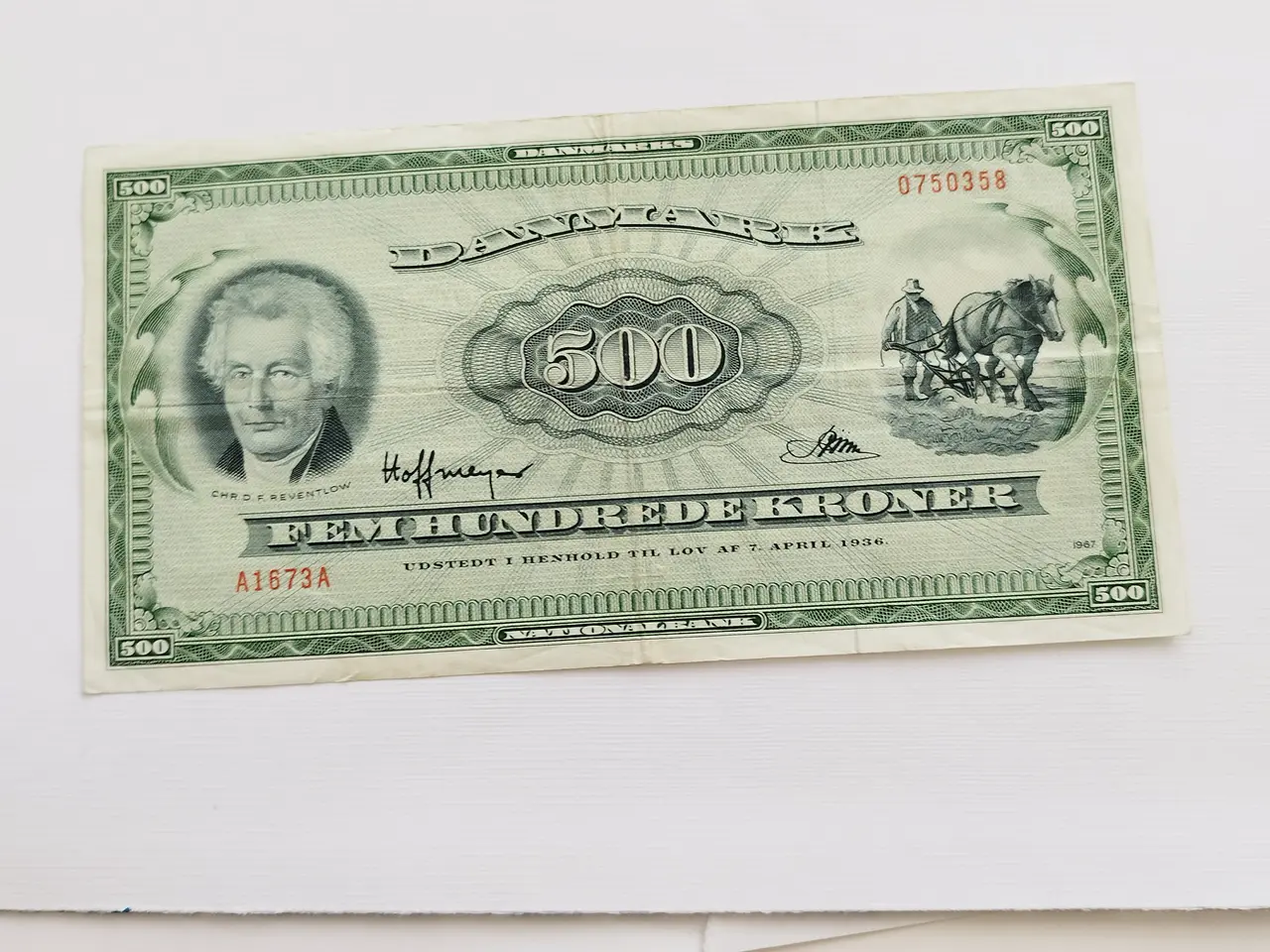 Billede 1 - Plovmand 500. Fem Hundrede Kroner