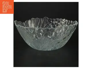 Glasskål med bladmønster (str. Ø 23 cm)
