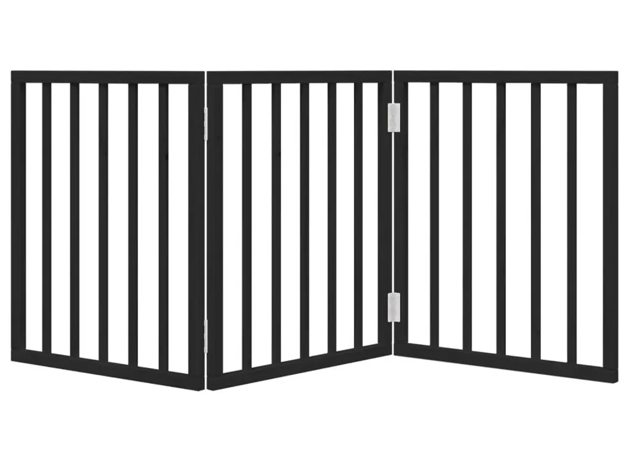 Billede 4 - Hundelåge med 3 paneler - 150 cm foldbar i poppeltræ, sort