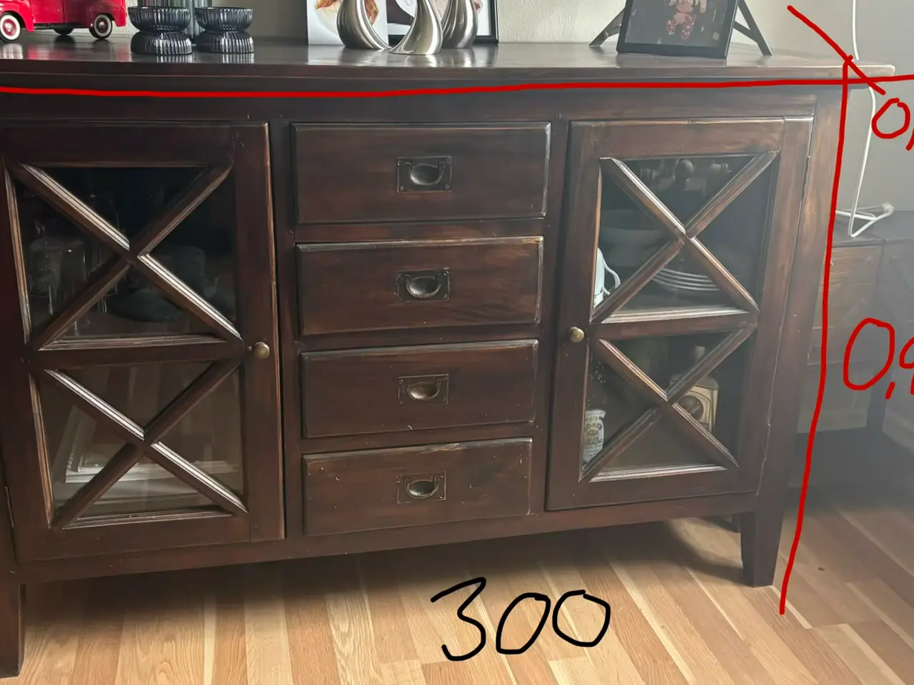 Billede 1 - Vitrine skænk kommode