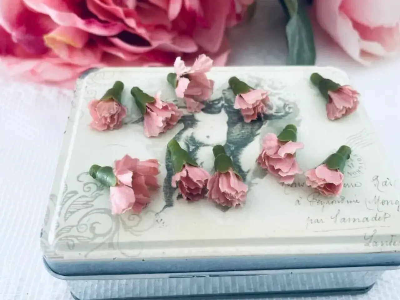 Billede 2 - Kunstig blomster lyserøde til hobby