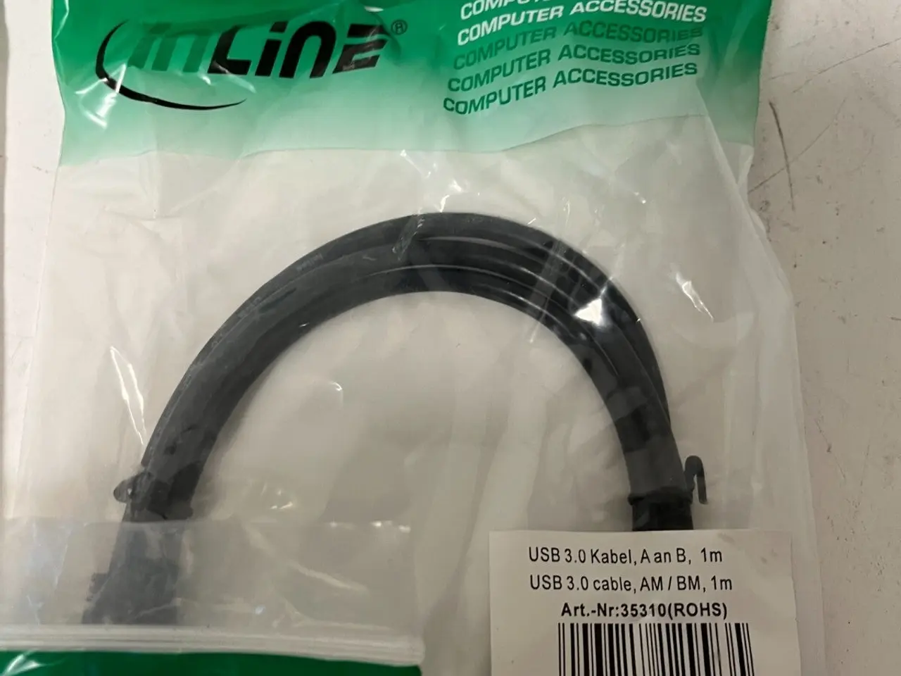 Billede 6 - parti of 5x InLine USB 3.0 kabel AM to BM 1m Black