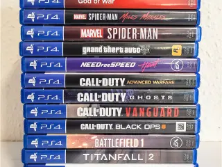 PS4 spil sælges – mange populære titler