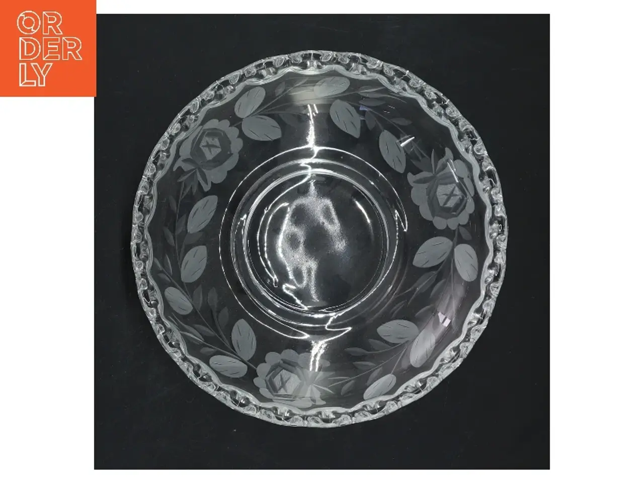 Billede 2 - Dekoreret glasskål (str. Ø 16 cm)
