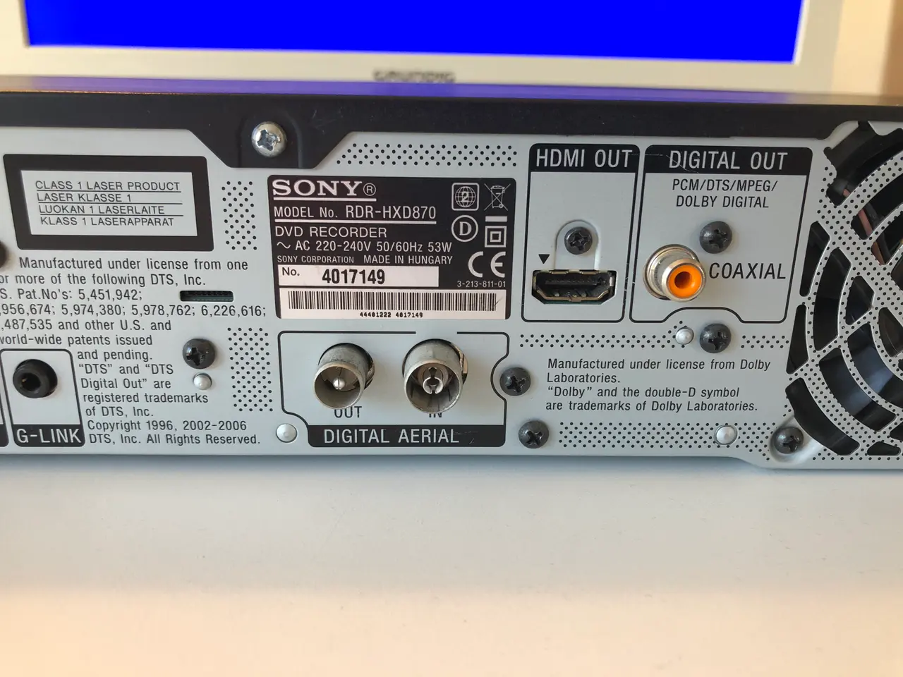 Billede 14 - Sony DVD afspiller med harddisk og HDMI