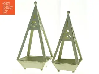 Metal lanterner (str. 41 x 19 x 19 cm og 35 x 16 x 16 cm)