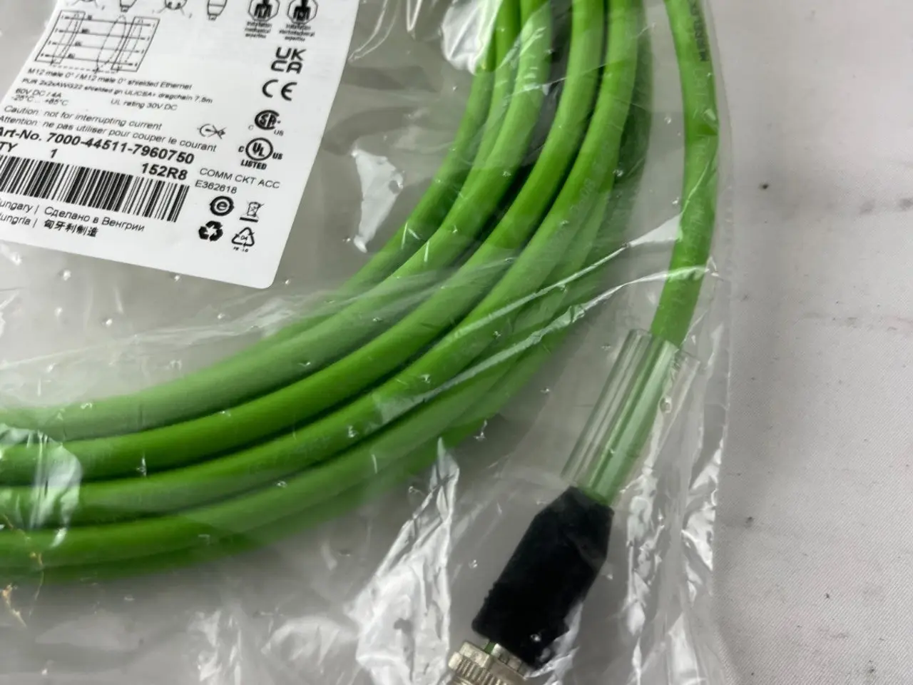 Billede 6 - Murr 7000-44511-7960750 M12 Ethernet kabel 7.5m UL