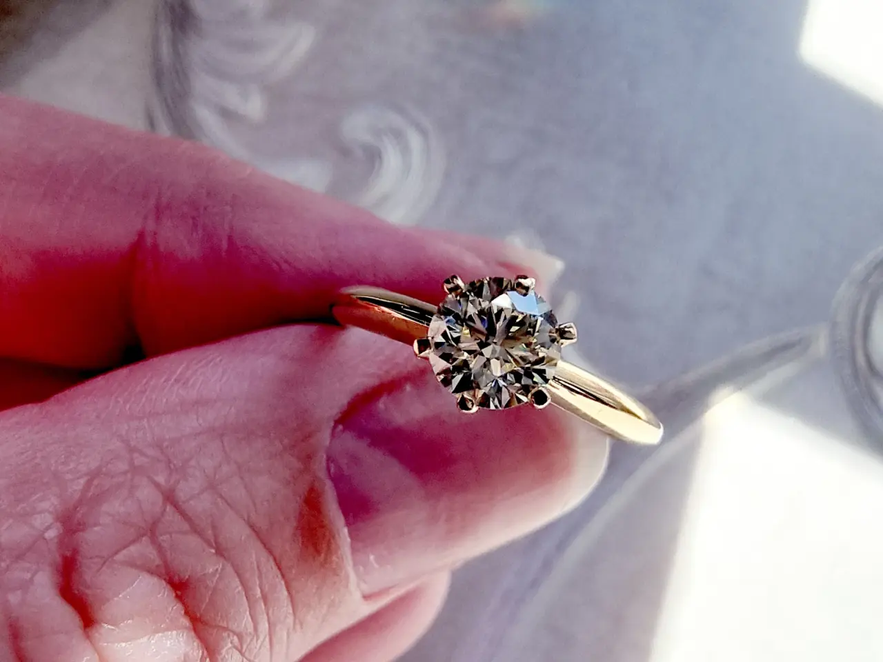 Billede 2 - 18 karat guldring 0.60 carat diamant