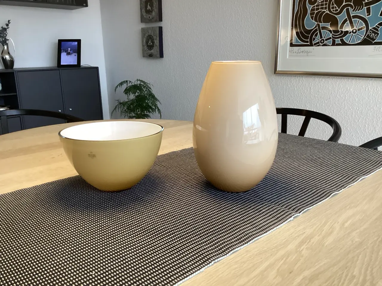 Billede 1 - Holmegård - vase og skål.