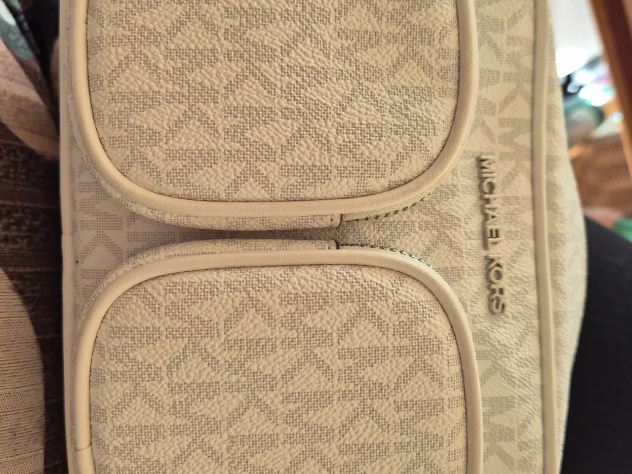 Billede 1 - Michael Kors skuldertaske kunstlæder beige logo ti