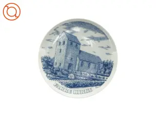 Porcelæsnplatte "Farre Kirke" fra Svane porcelæn (str. Ø 19 cm)