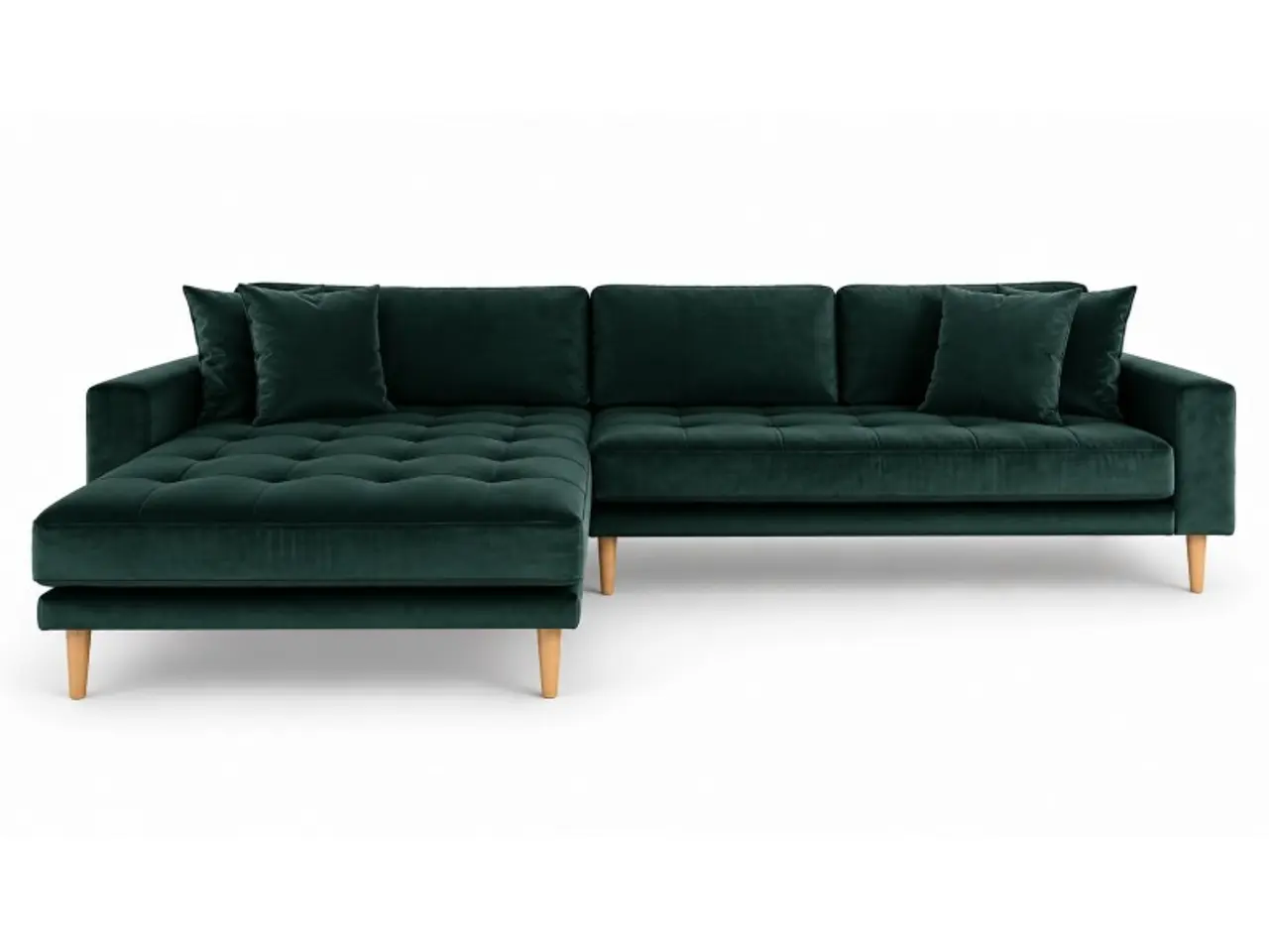 Billede 1 - Lido chaiselongsofa i grøn velour venstrevendt