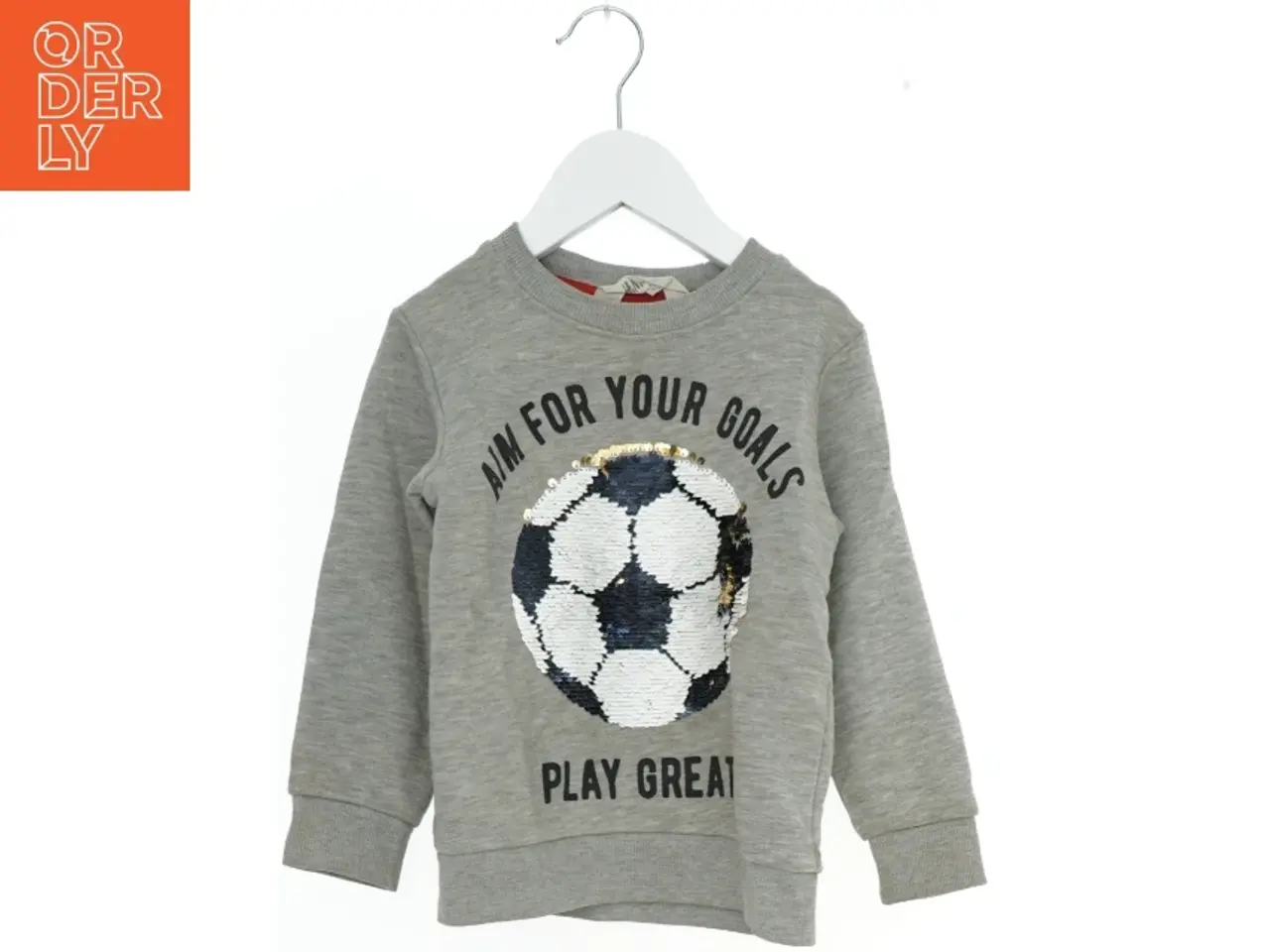 Billede 1 - Grå sweatshirt med paillet design fra H&M (str. 104)