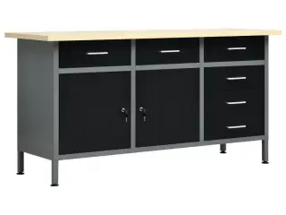 Arbejdsbord 160x60x85 cm stål sort