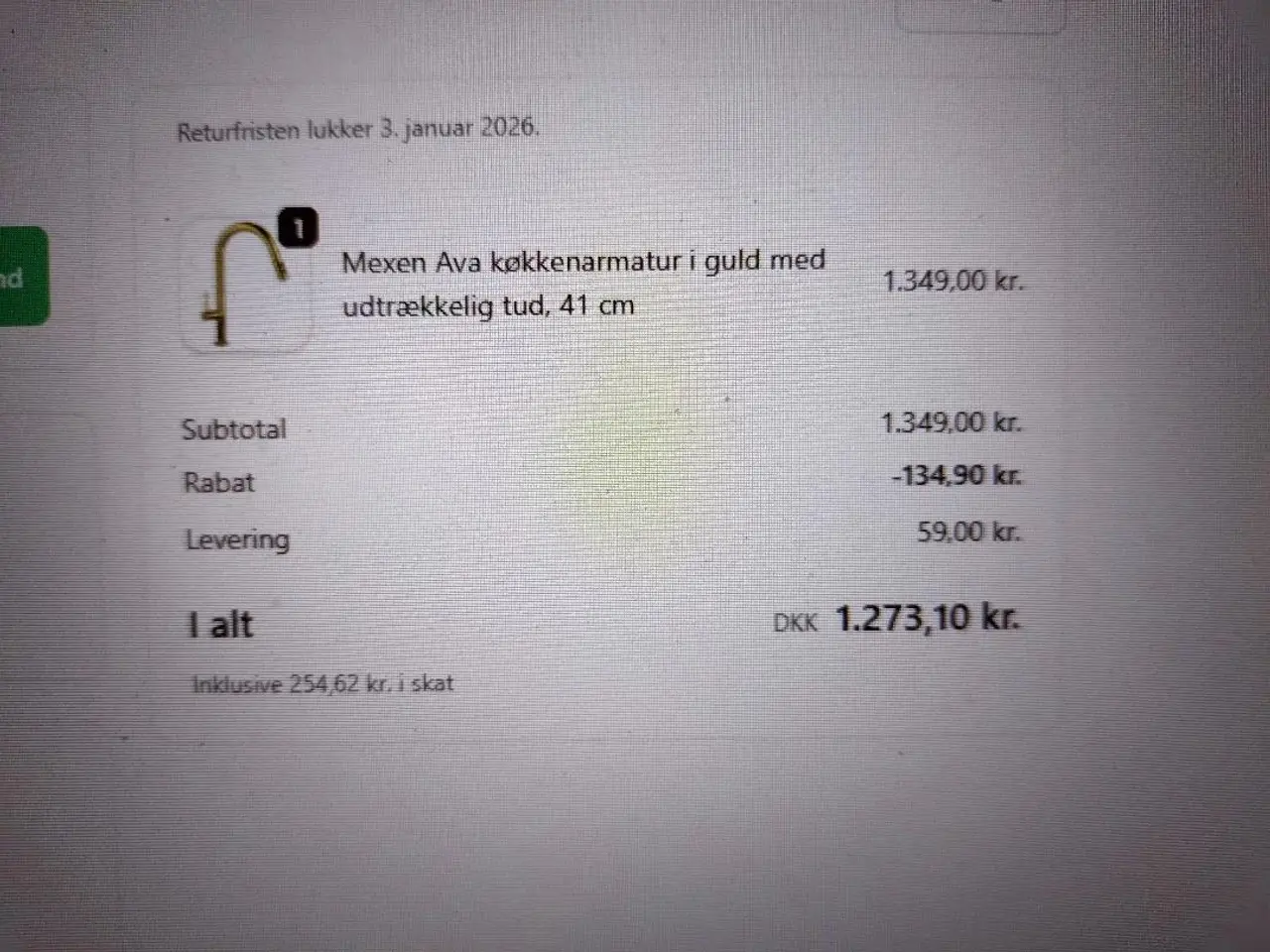 Billede 1 - Mexen Ava køkkenarmatur
