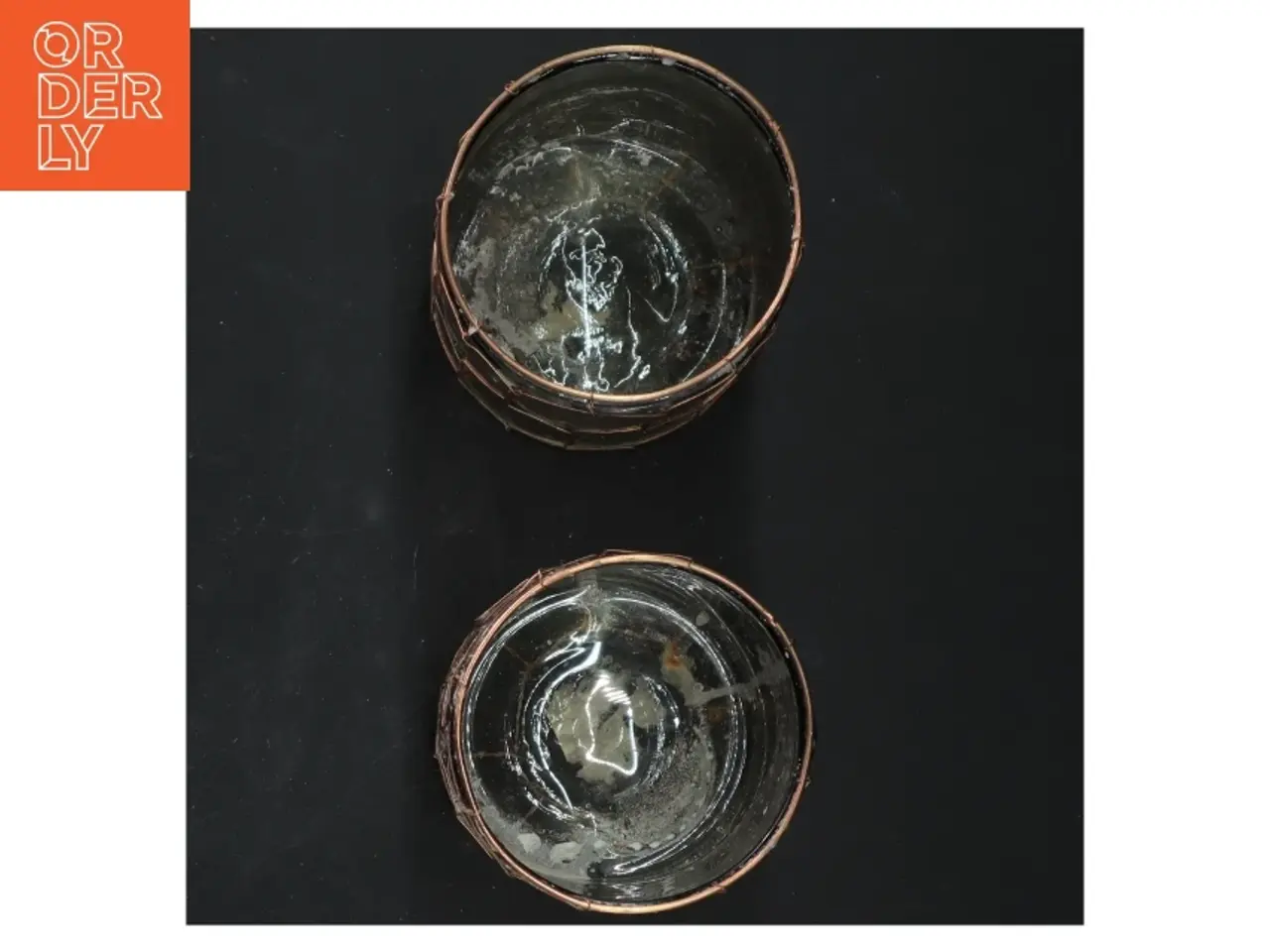 Billede 3 - To Rustikke glaskrukker med net (str. 10x8 cm)