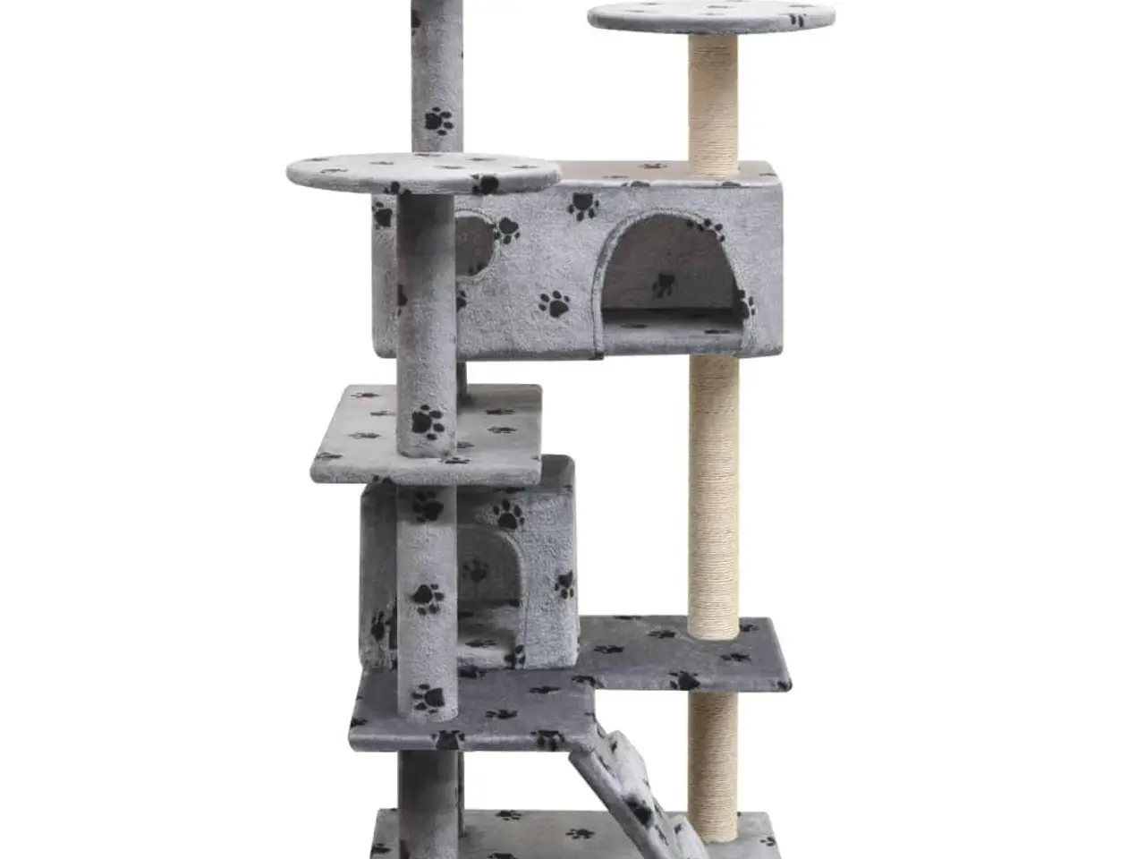 Billede 2 - Kradsetræ til katte med sisal 125 cm - grå med poteprint