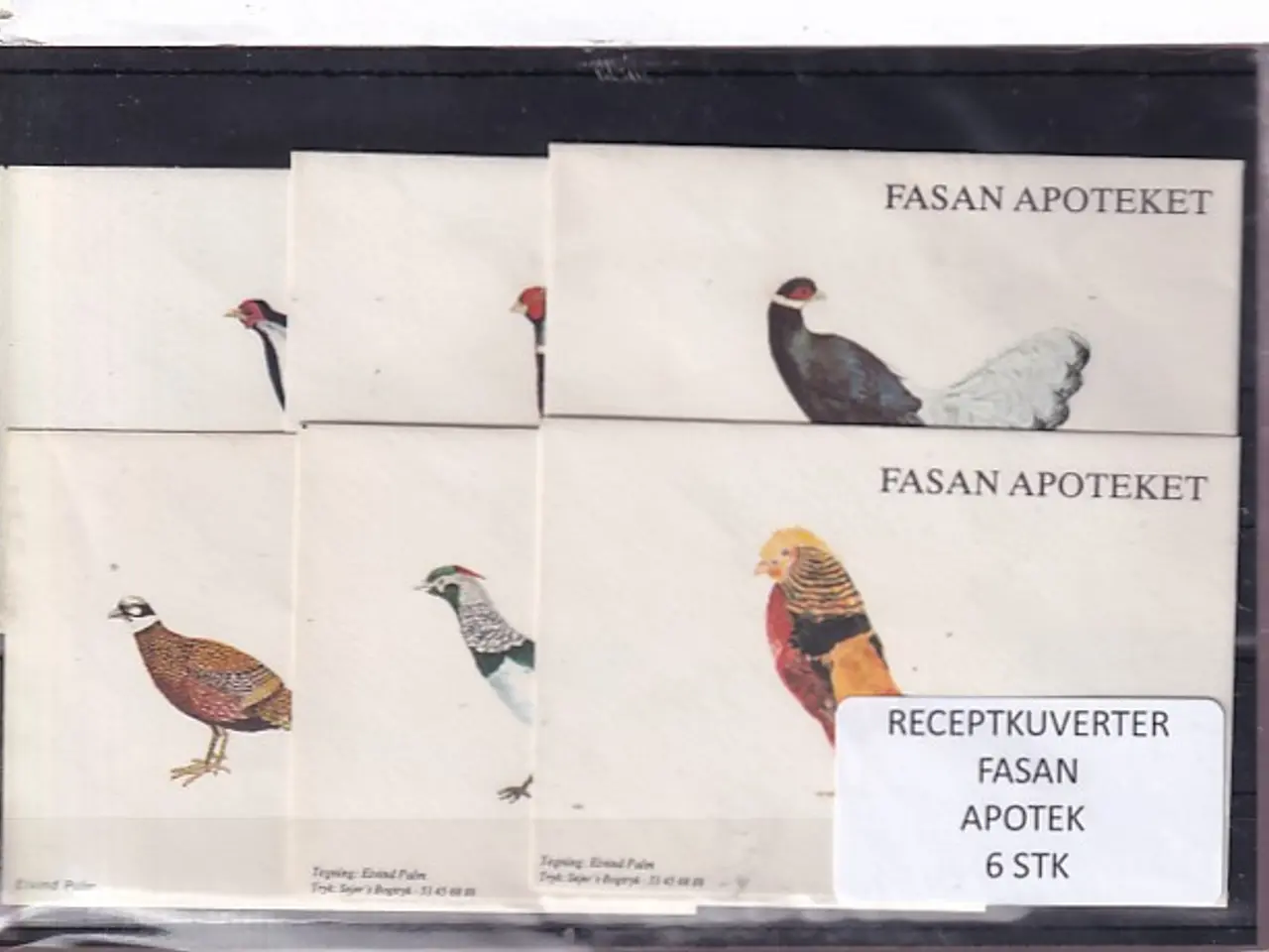 Billede 1 - Receptkuverter - Fasan Apotek - 6 Stk.