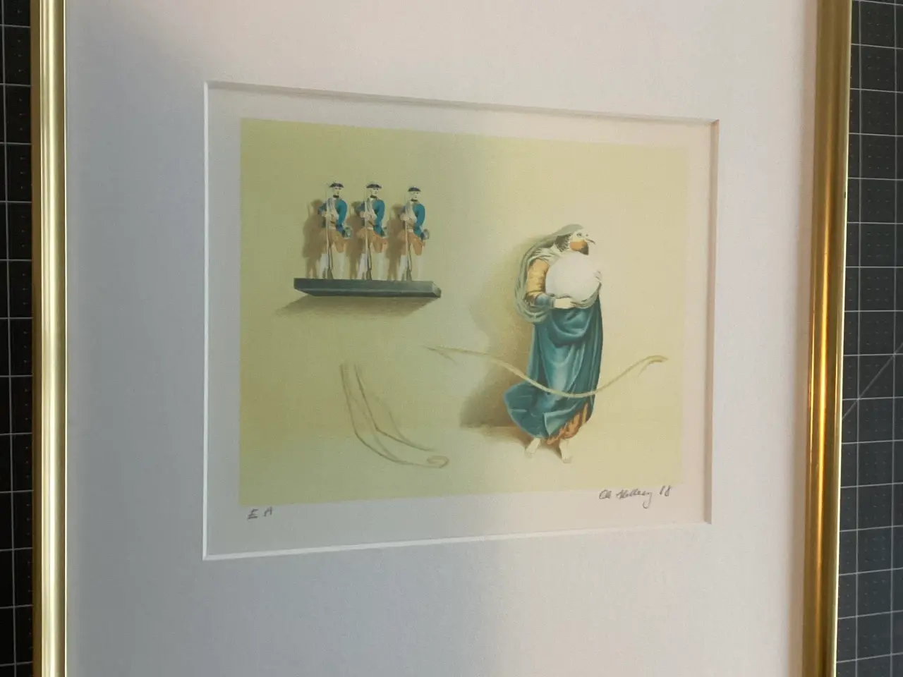 Billede 3 - Litografi Ole Ahlberg er på Bornholm kan sendes