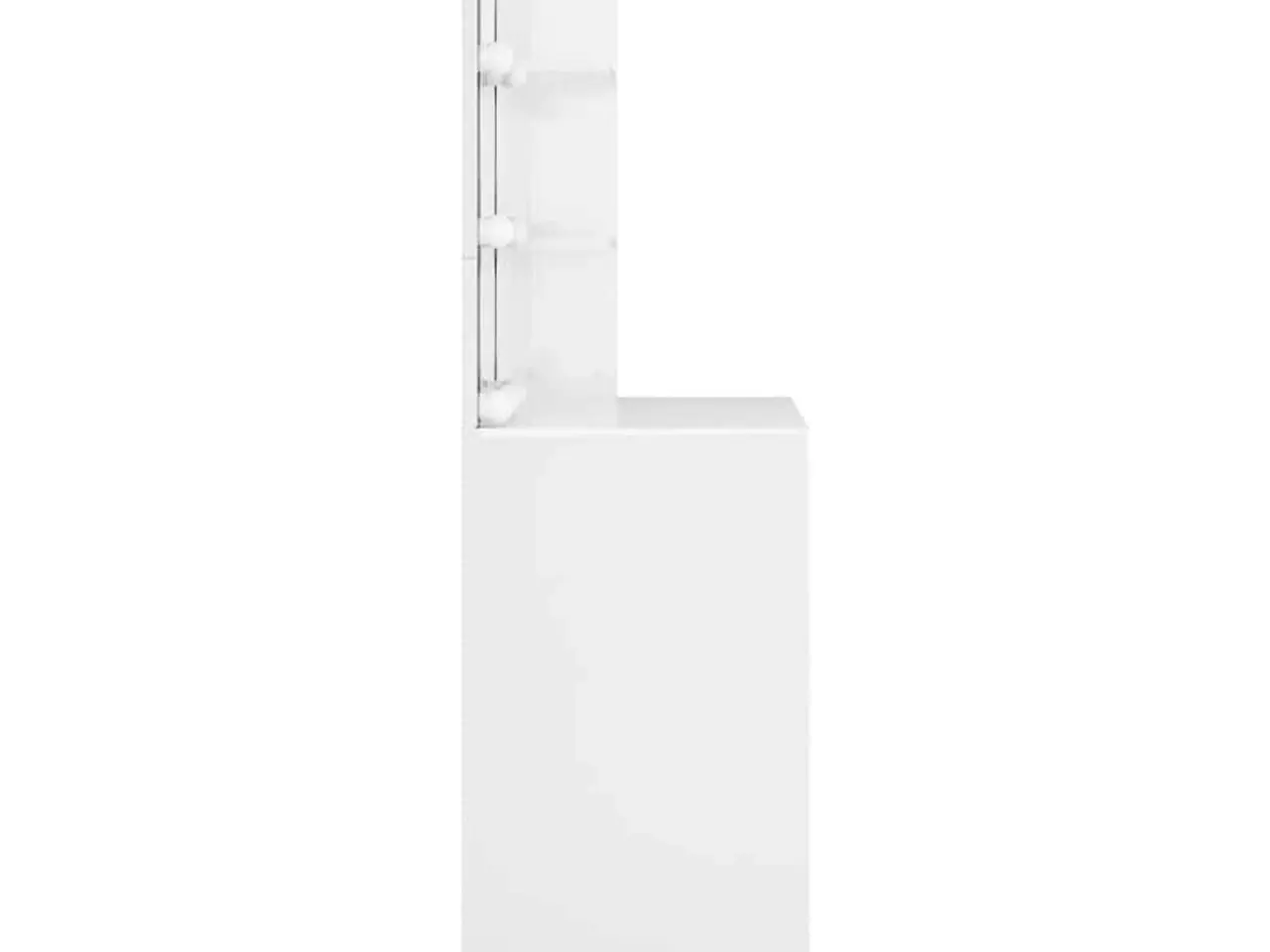 Billede 7 - Makeupbord med LED-lys 74,5x40x141 cm hvid højglans